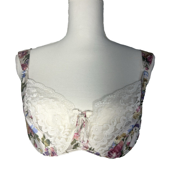 Vintage Maidenform Heartstrings Underwire Satin Lace Floral 34DD - Picture 2 of 5